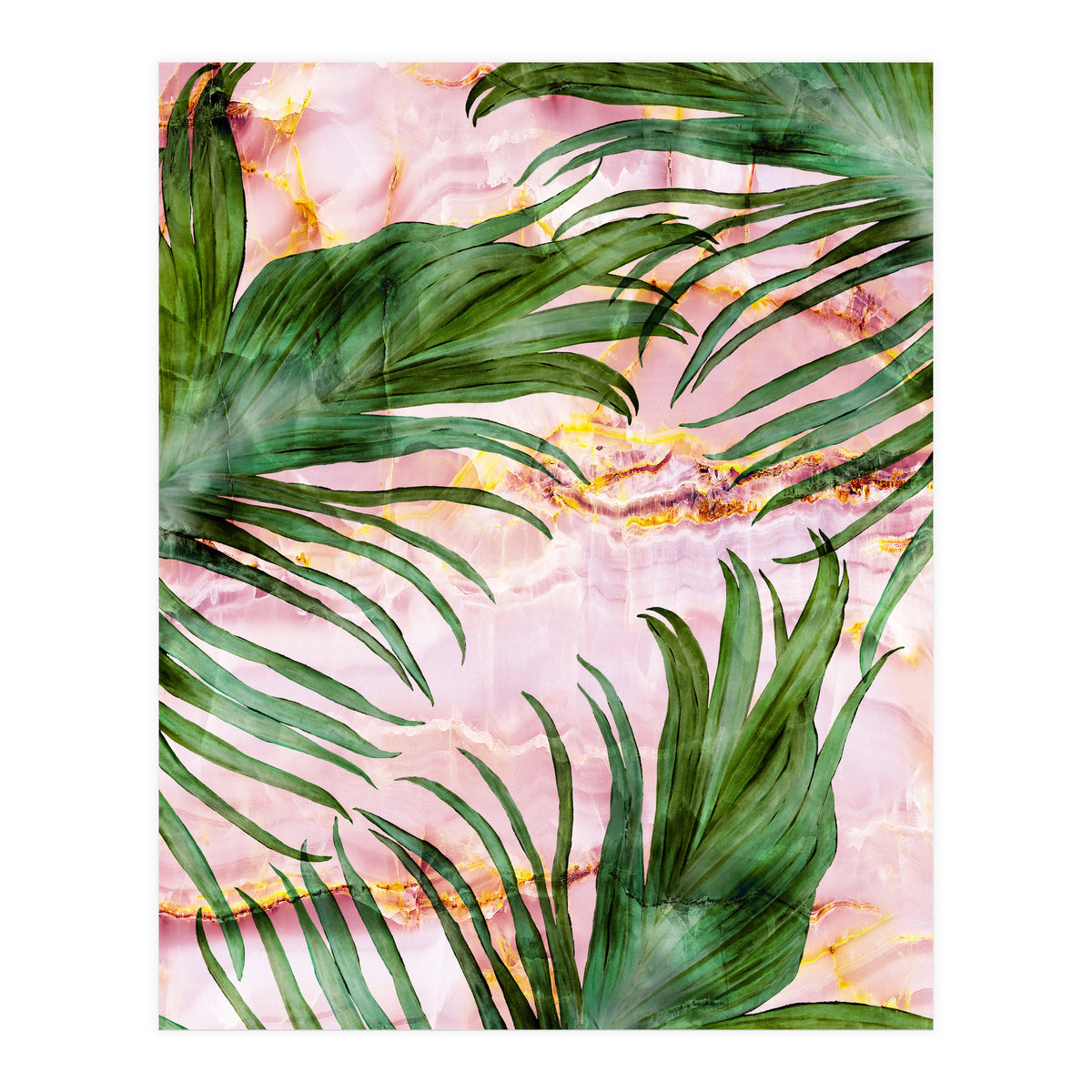 Palm leaf on marble 01 (Print Only)