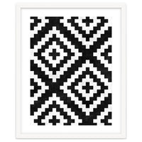 Urban Tribal Pattern No.17 - Aztec - Black and White Concrete