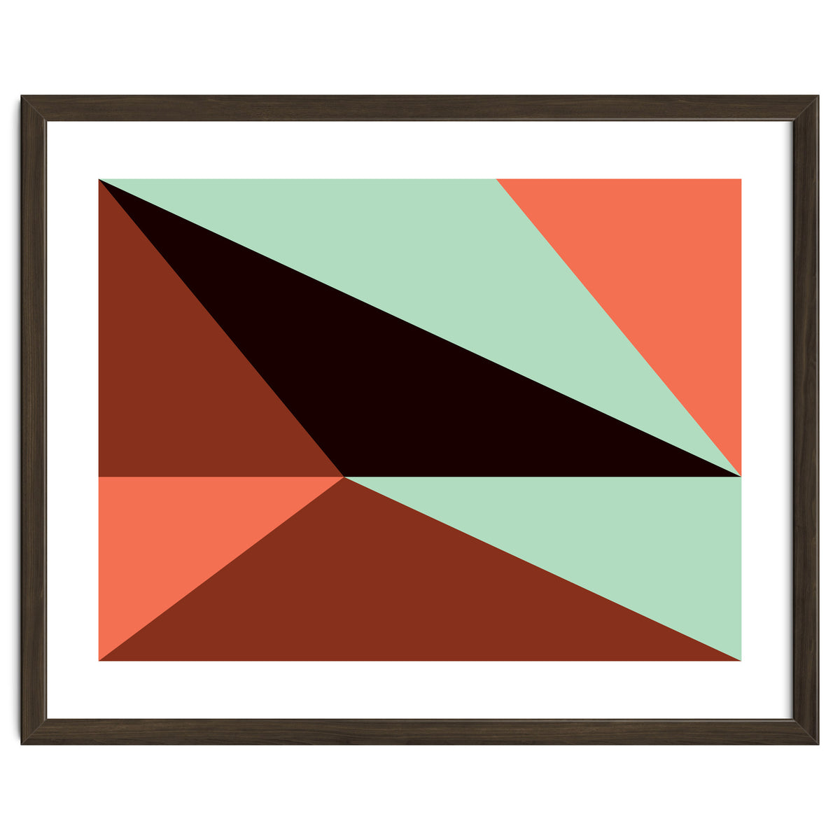 Geometric Shapes No. 17 - pink, brown, mint green & black