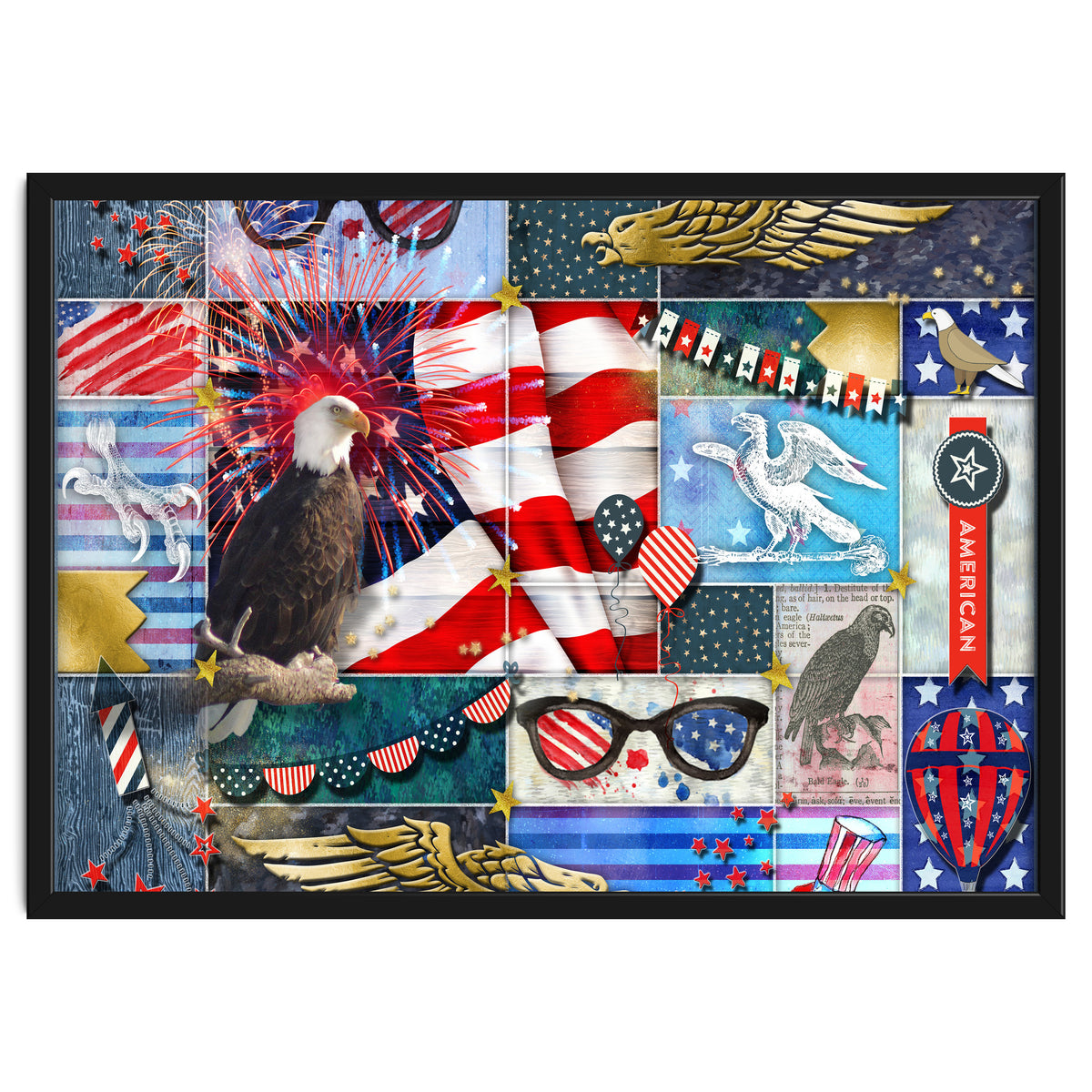 Americana Eagles Collage