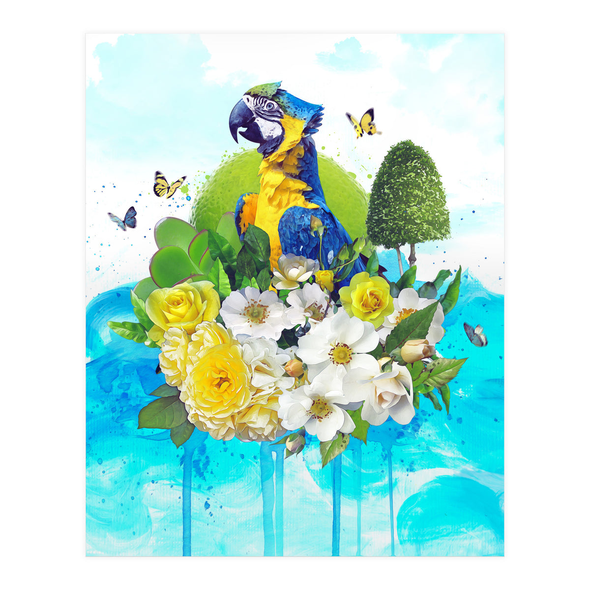 Floral Parrot  (Print Only)