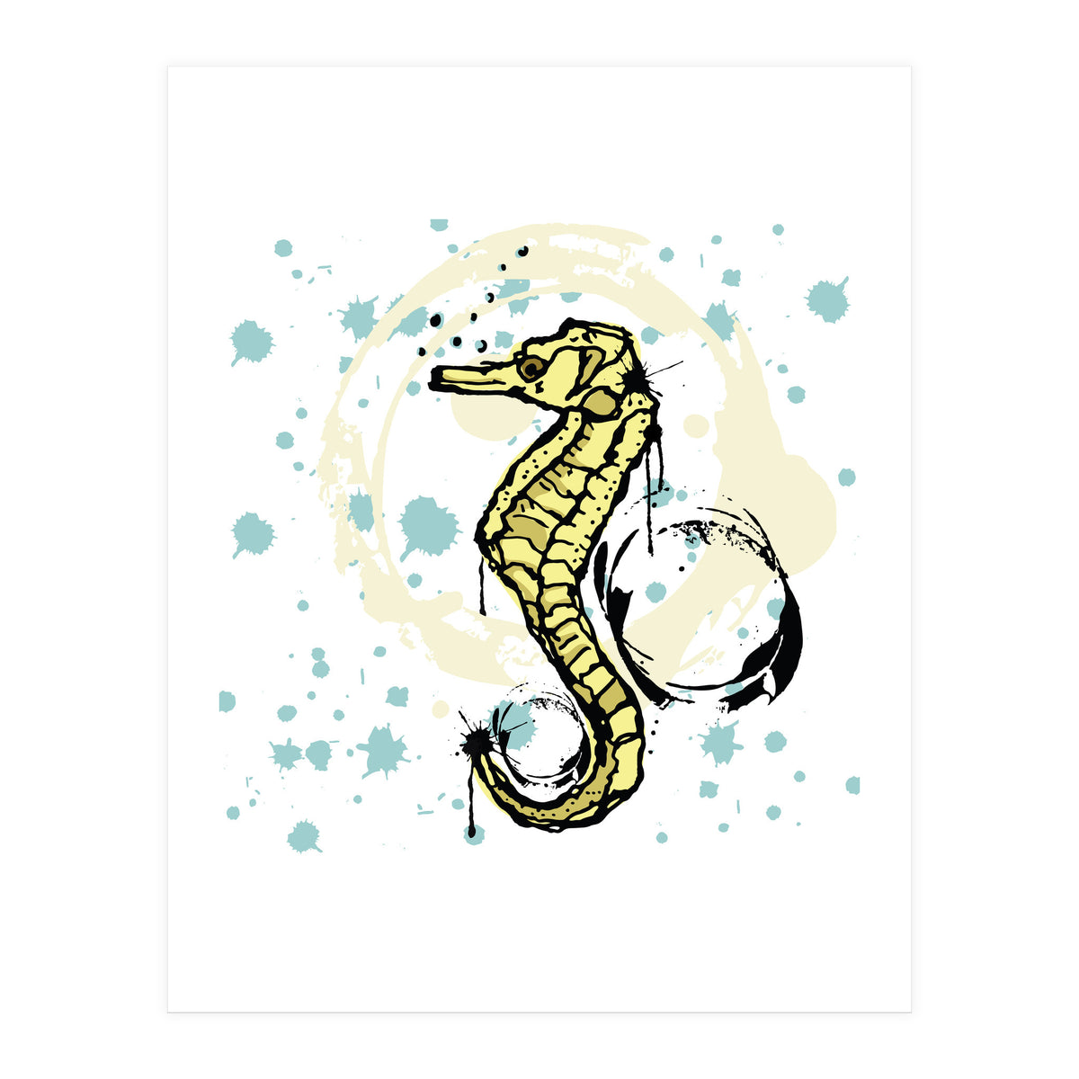Sea Horse Scribble sketch (Print Only)