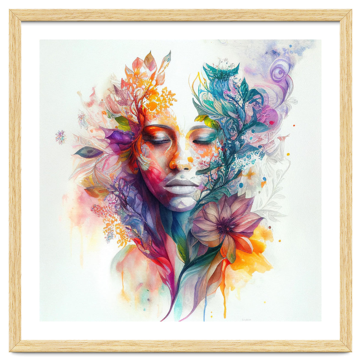 Watercolor Tropical Woman #15