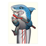 Great White Shark Brushing Teeth (Print Only) thumbnail