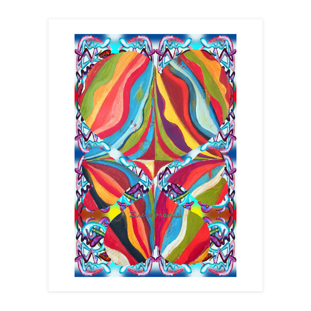 4 Corazones Tapiz 2 (Print Only)