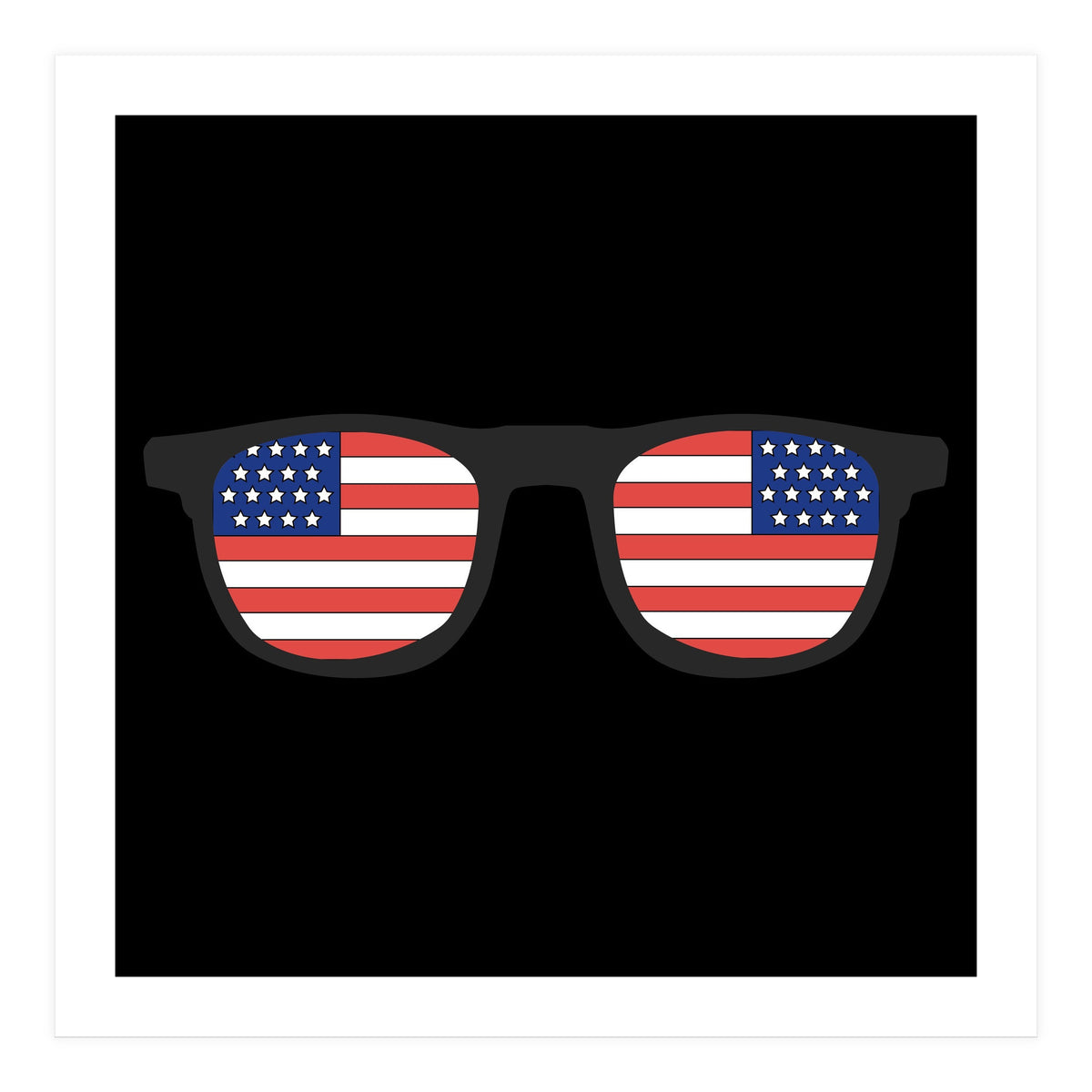 4th Of July, USA Glasses. (Print Only)