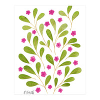 Springtime Floral | Pink and Green (Print Only)