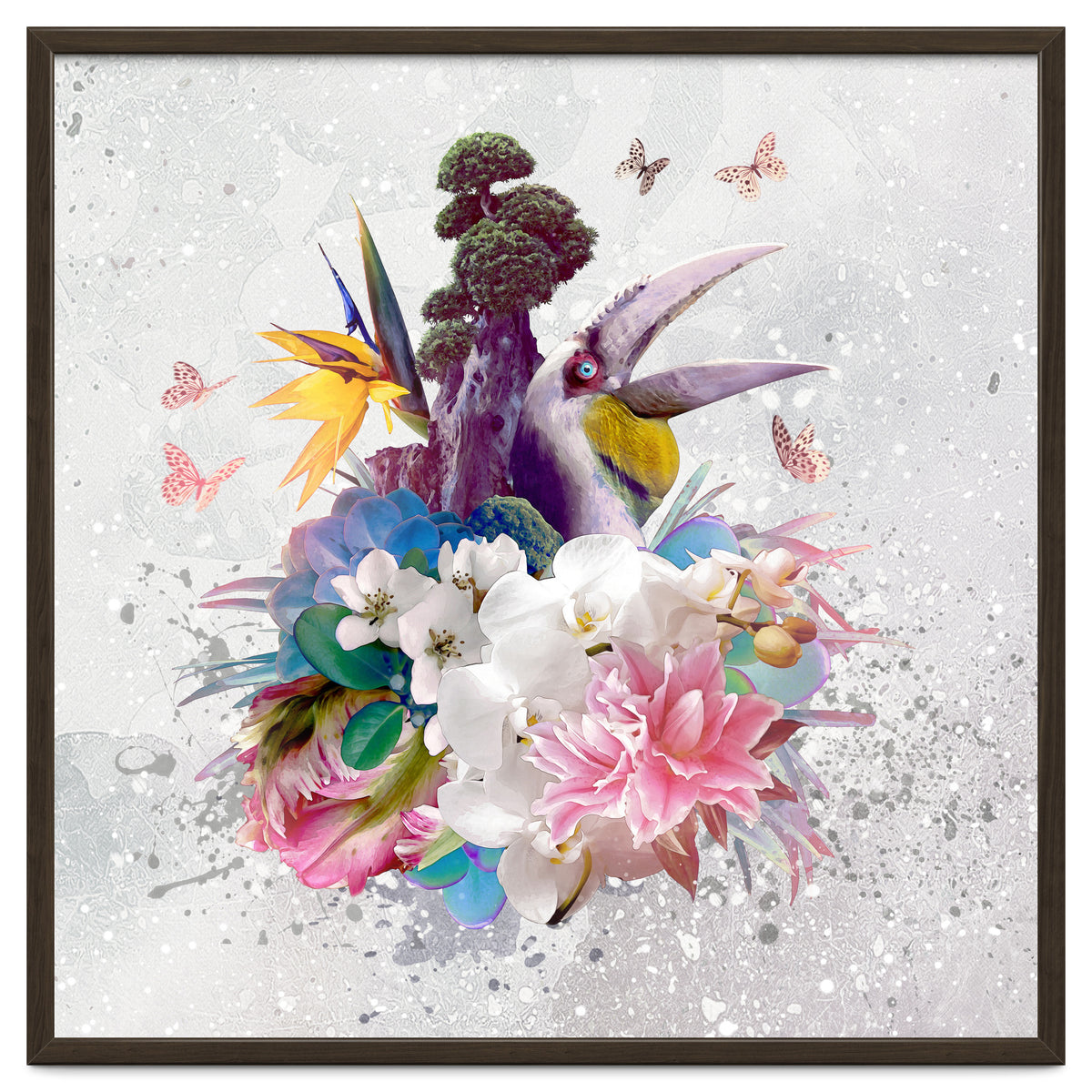 Floral Hornbill Grey