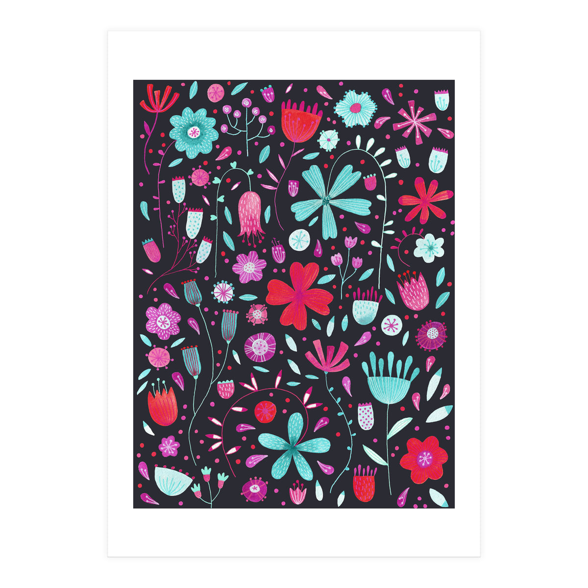 English Meadow Dark Teal (Print Only)