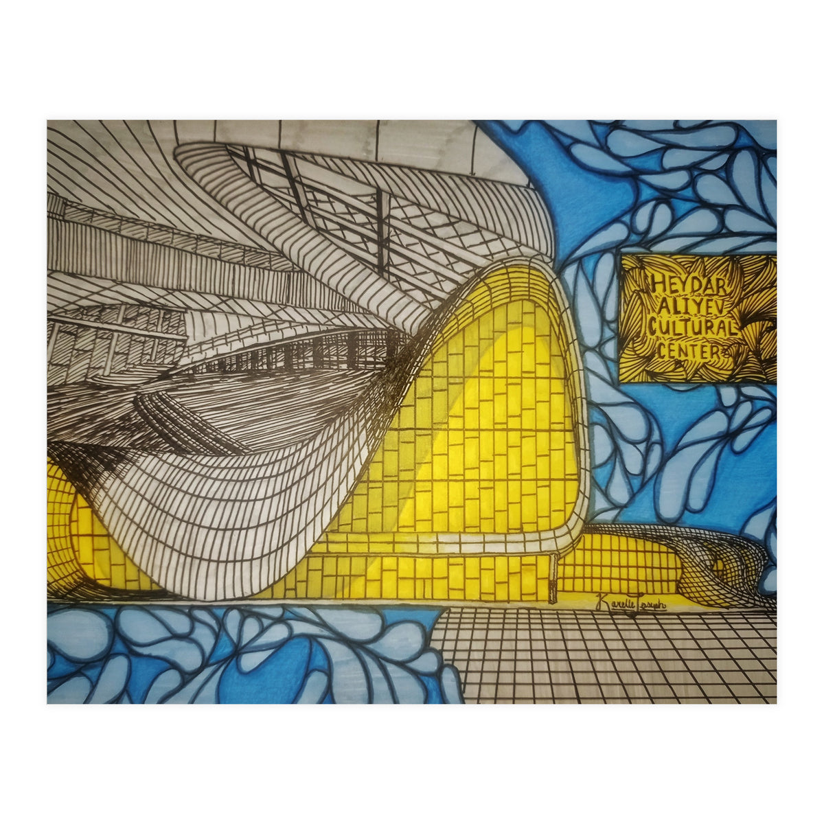 Heydar Aliyev Center Coloured (Print Only)