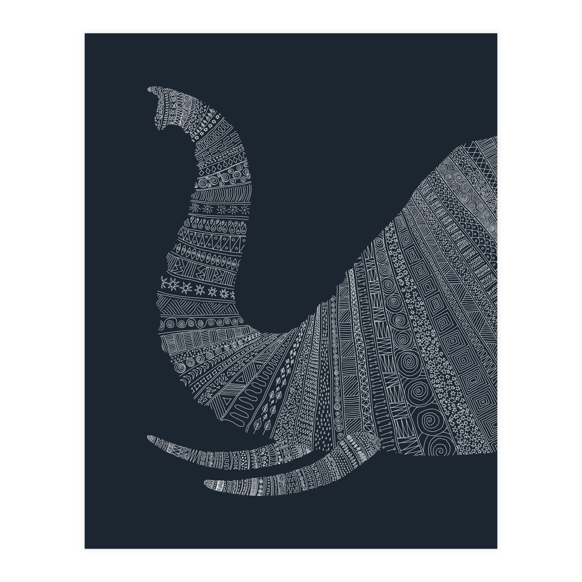 Elephant Blue Poster (Print Only)