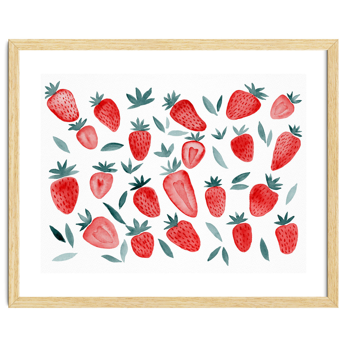 Strawberries - red and teal