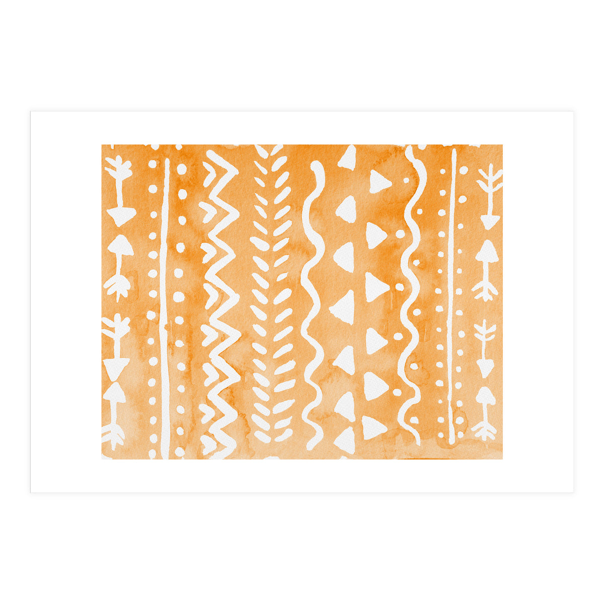 Abstract boho tribal pattern in pastel orange (Print Only)