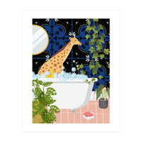 Giraffe Taking a Bubble Bath (Print Only)