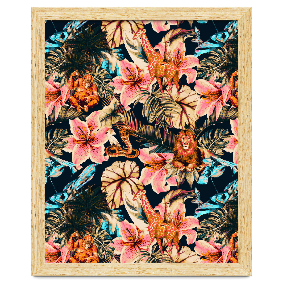 Wild animals in the dark of the jungle 02