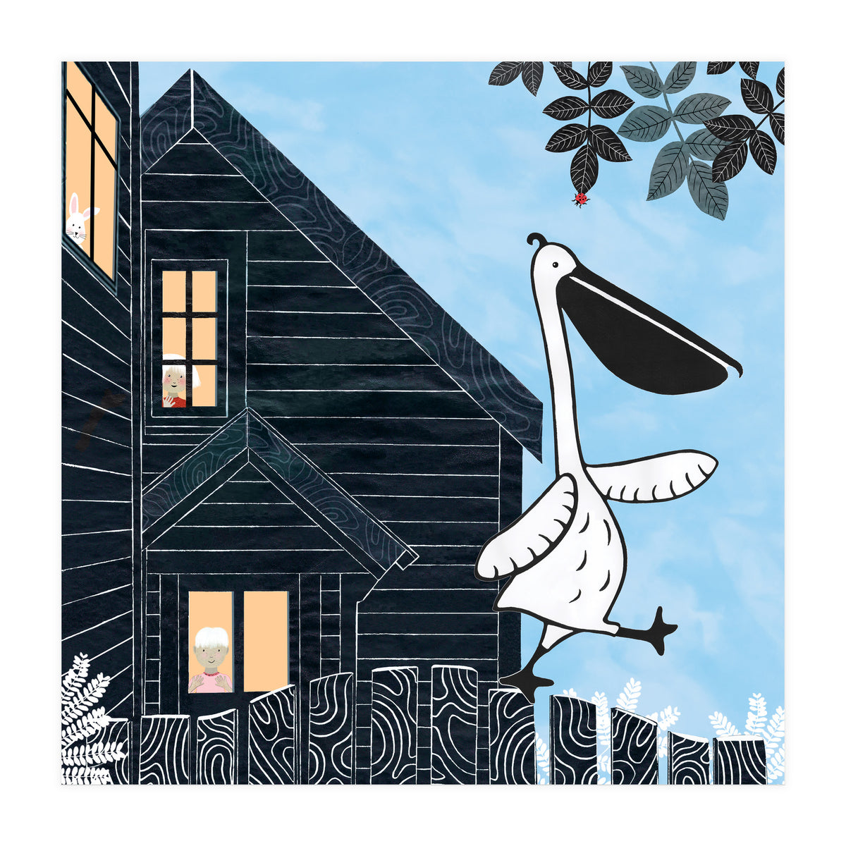 Picket Fence Pelican (Print Only)