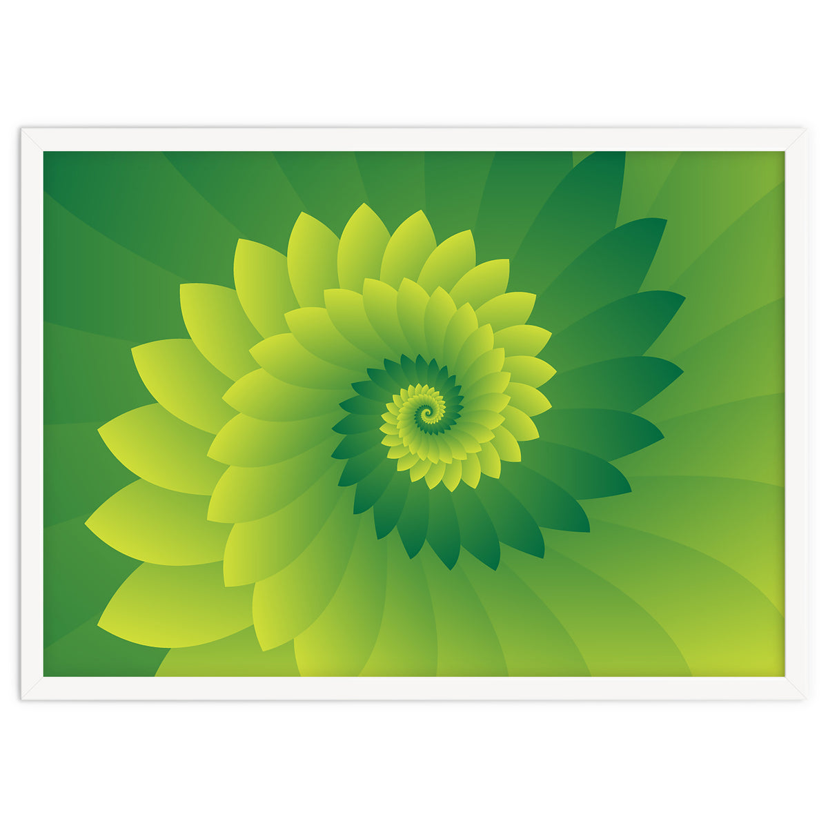 Abstract Digital GREEN FLORA 3D ART