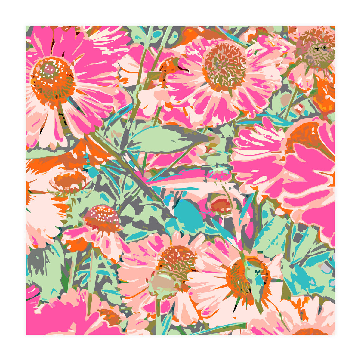 Pink Sunflowers (Print Only)