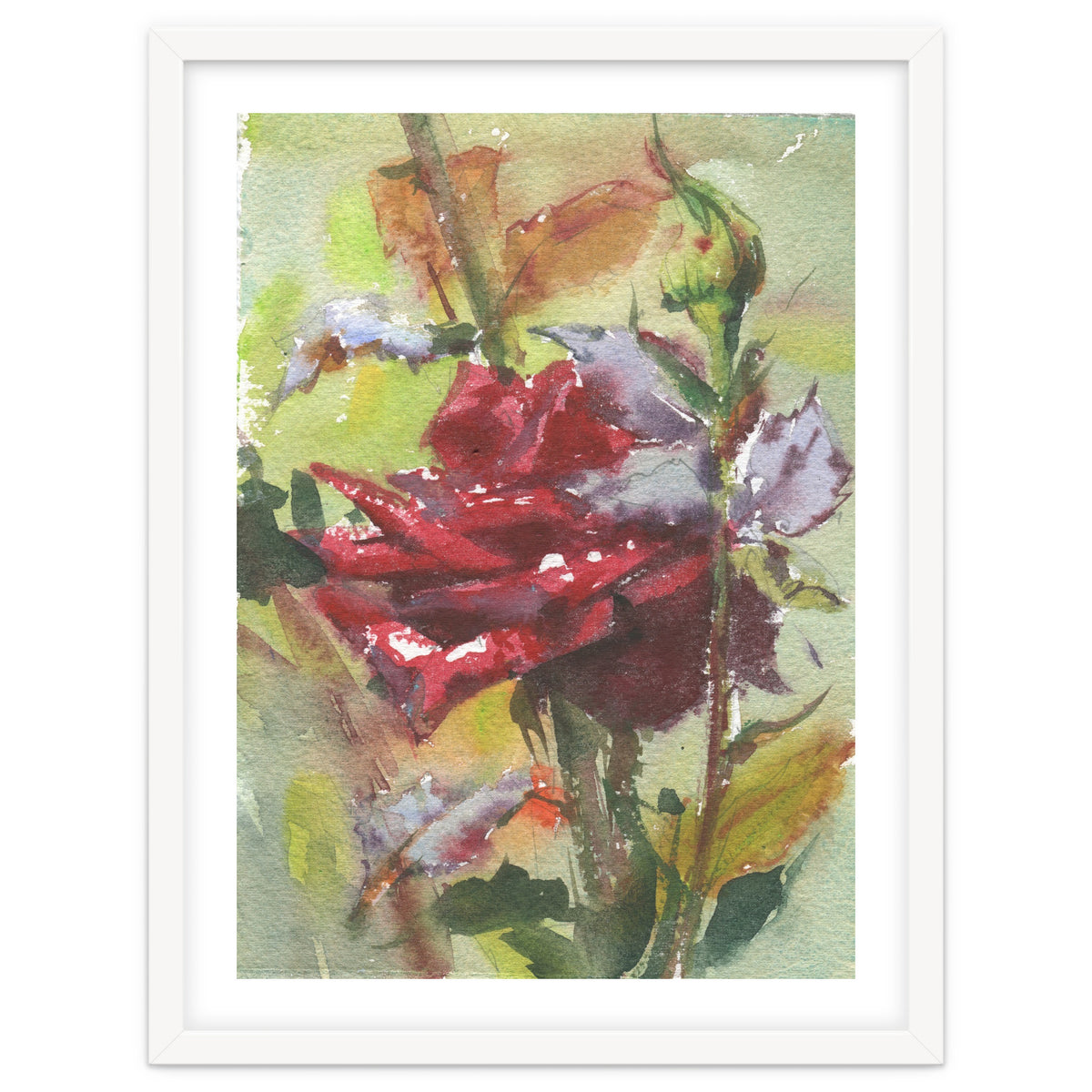 Spice Rose watercolor painting