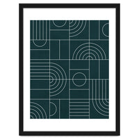 My Favorite Geometric Patterns No.26 - Green Tinted Navy Blue