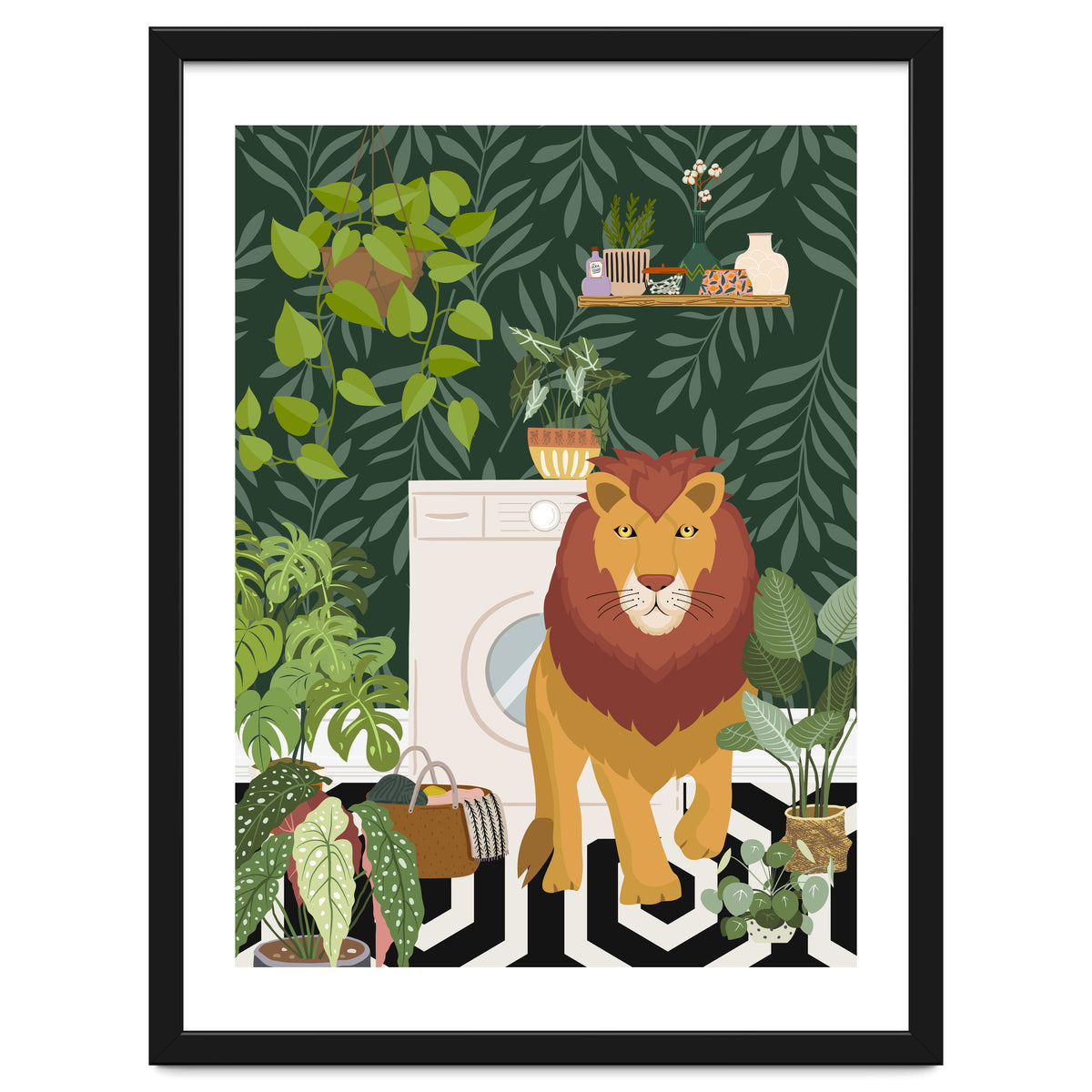 Lion in Laundry Room