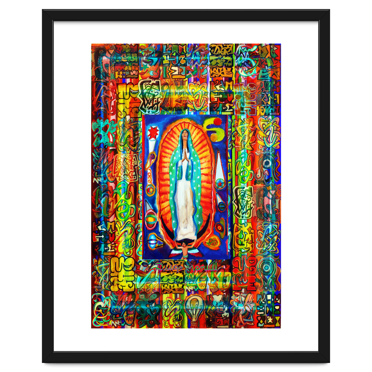 Graffiti Digital 2022 333 and Virgin of Guadalupe