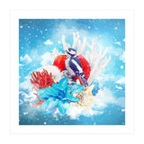 Floral Woodpecker In Winter (Print Only) thumbnail