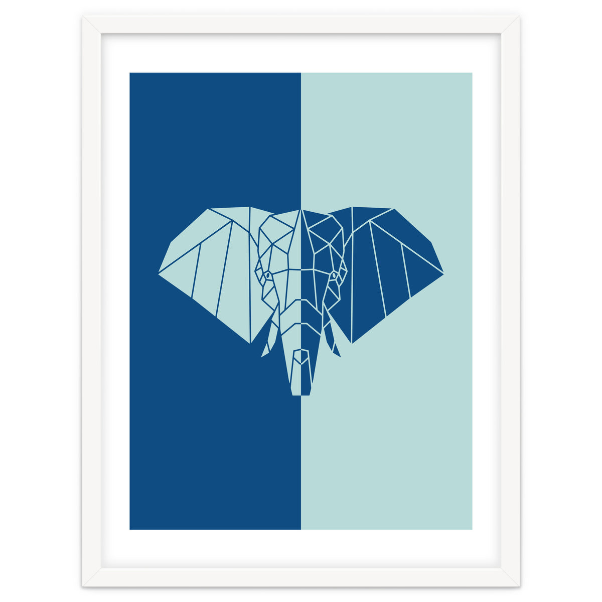ELEPHANT IN BLUE ! POLYGON ART