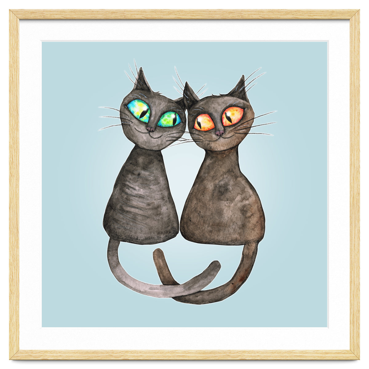 Two cute loving cats