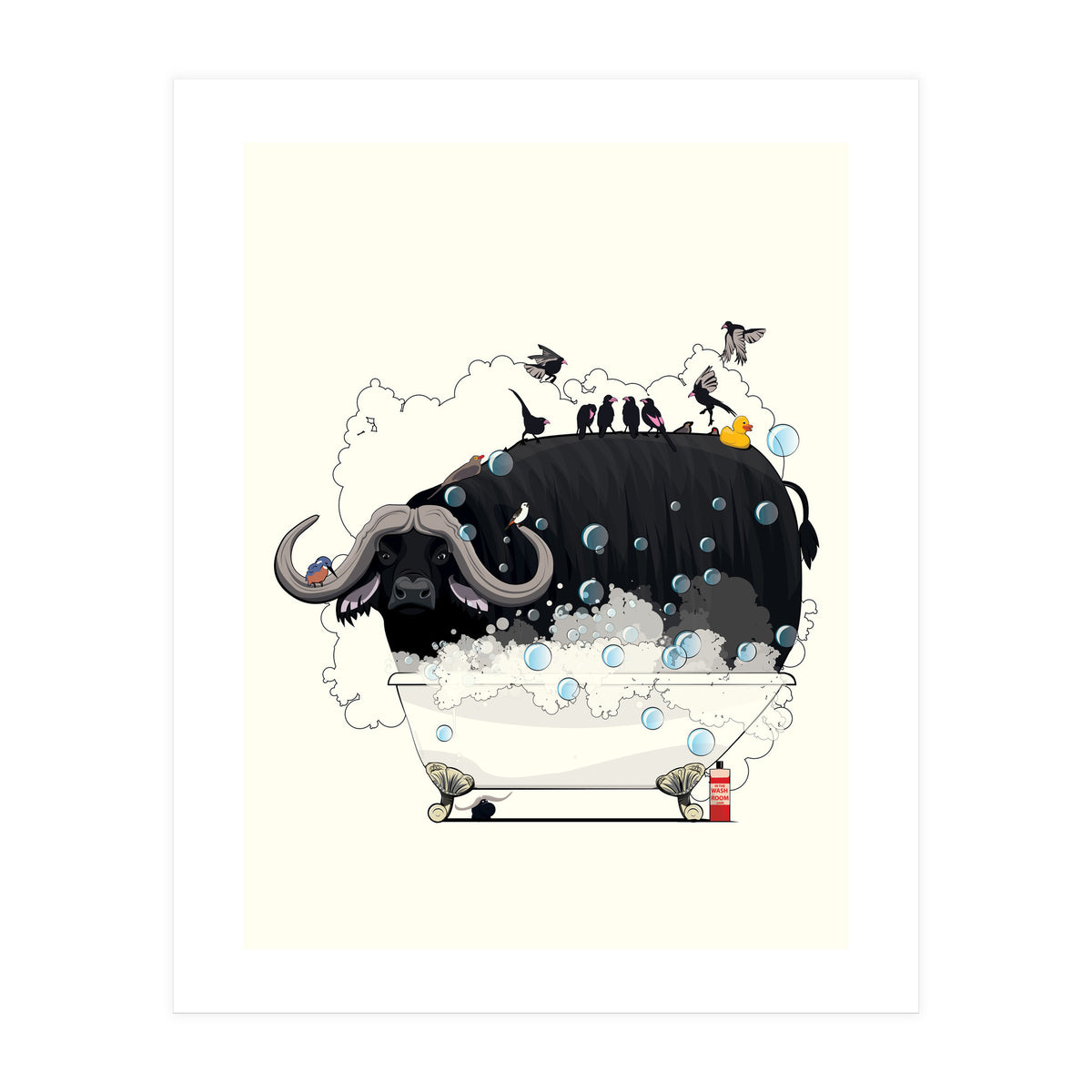 Buffalo in the Bath, Funny Bathroom Humour (Print Only)