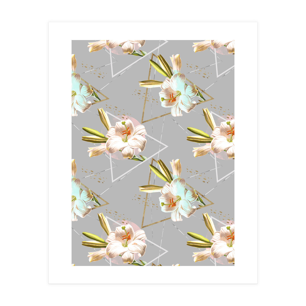 Botanical blooming with geometric 02 (Print Only)