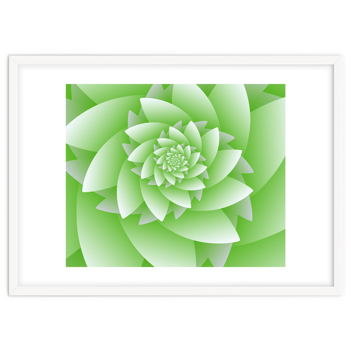Abstract Green Floral Optical Illusions Art