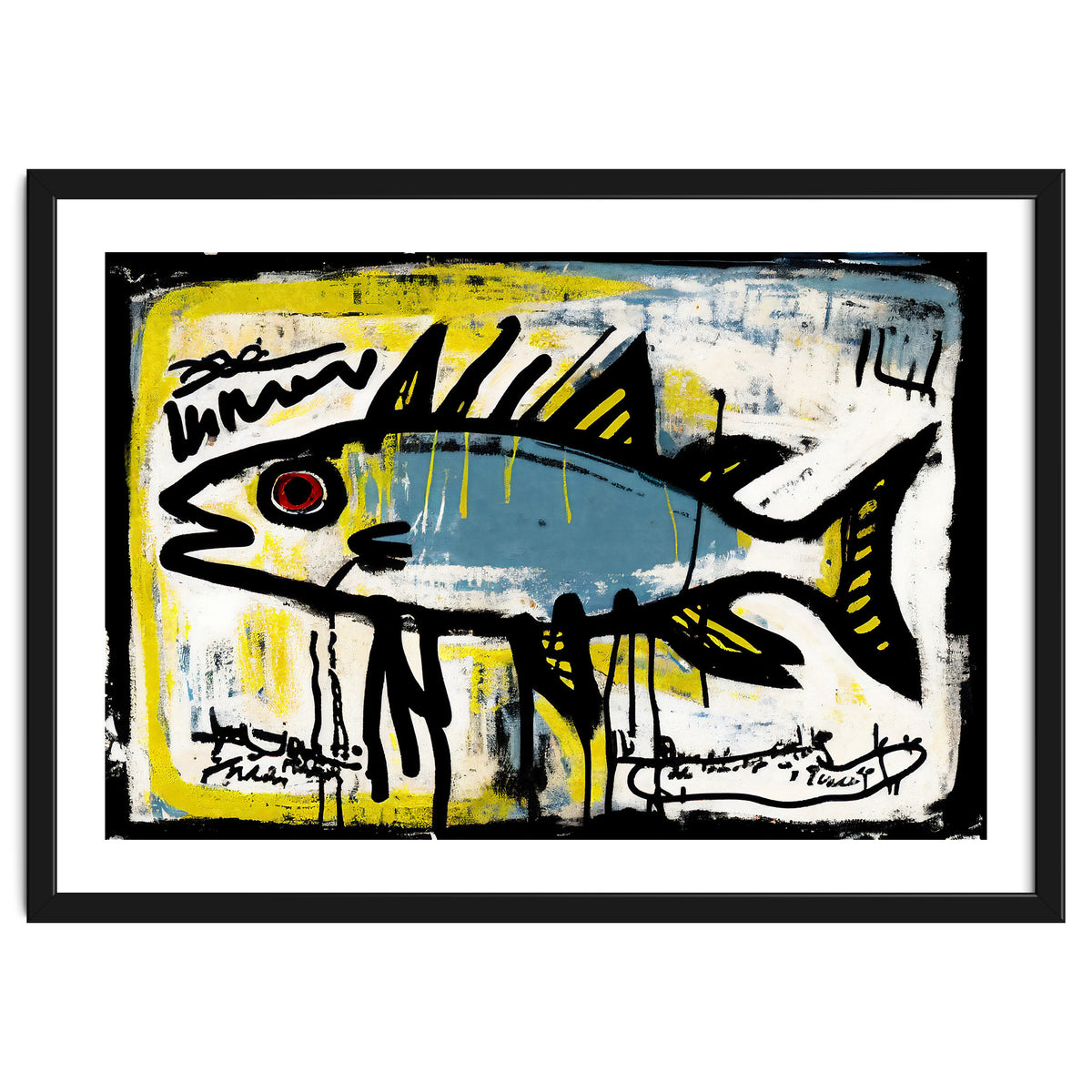 Blue Trout in Spray Painted Style Painting