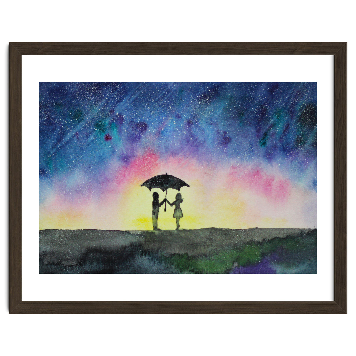 Under the star rain || watercolor
