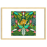 Cheetah Couple Illustration, Wild Cat Jungle Nature, Mandala Painting, Wildlife Tropical Tiger thumbnail
