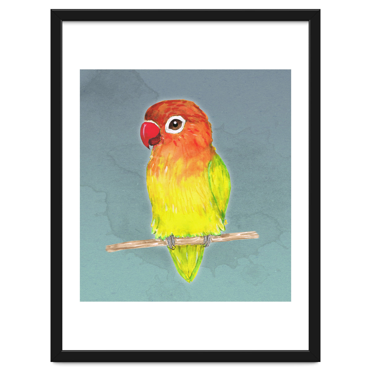 Cute yellow Fischer's lovebird