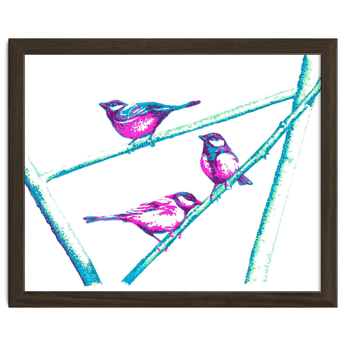 Garden Birds On A Branch