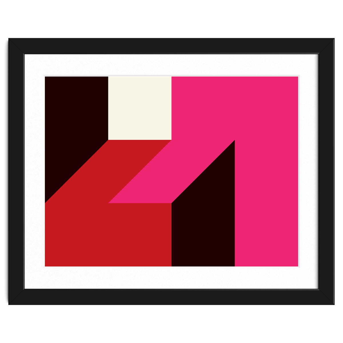 Geometric Shapes No. 62 - red, magenta & black