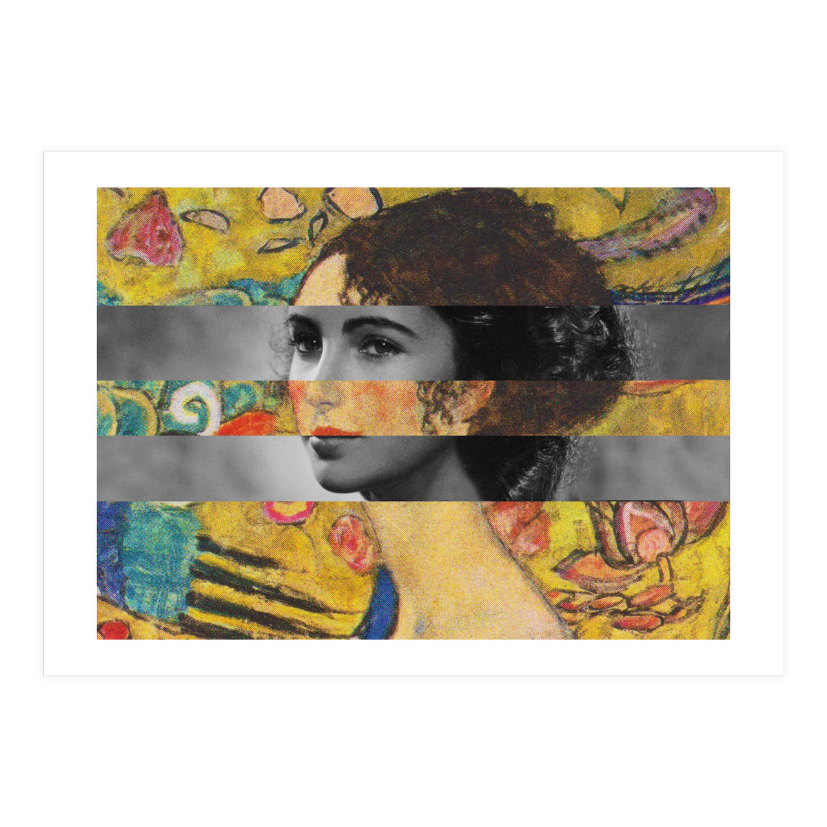 Klimt's Lady With A Fan & Elizabeth Taylor (Print Only)