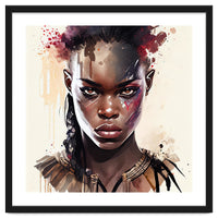 Watercolor African Warrior Woman #2