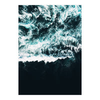 Oceanholic, Sea Waves Dark Photography, Nature Ocean Landscape Travel Eclectic Graphic Design (Print Only)