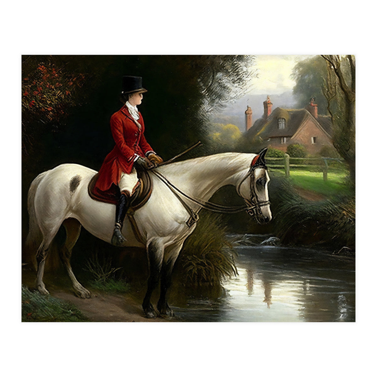 19th Century Countryside Oil Painting (Print Only)