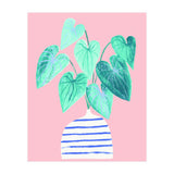 minimal house plant painting in stripy vase (Print Only) thumbnail