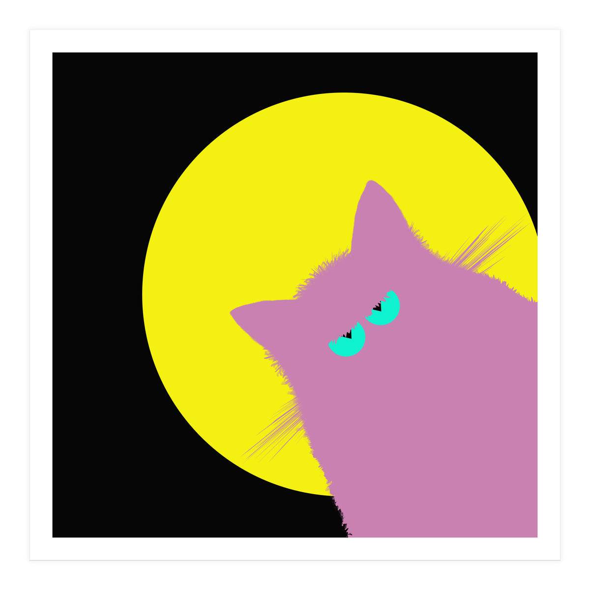 Full Moon Lilac Cat  (Print Only)
