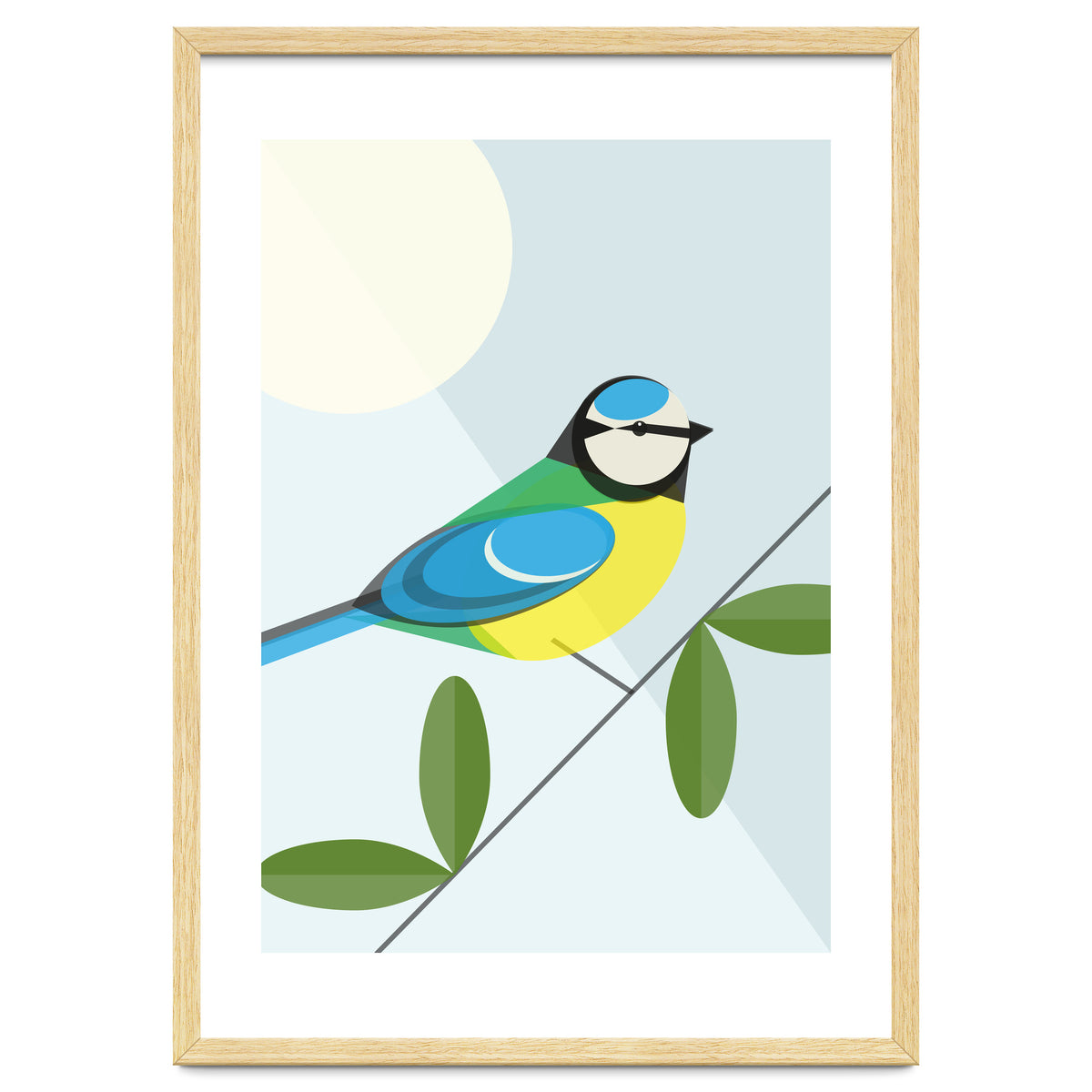 Mid Century Geometric Blue Tit