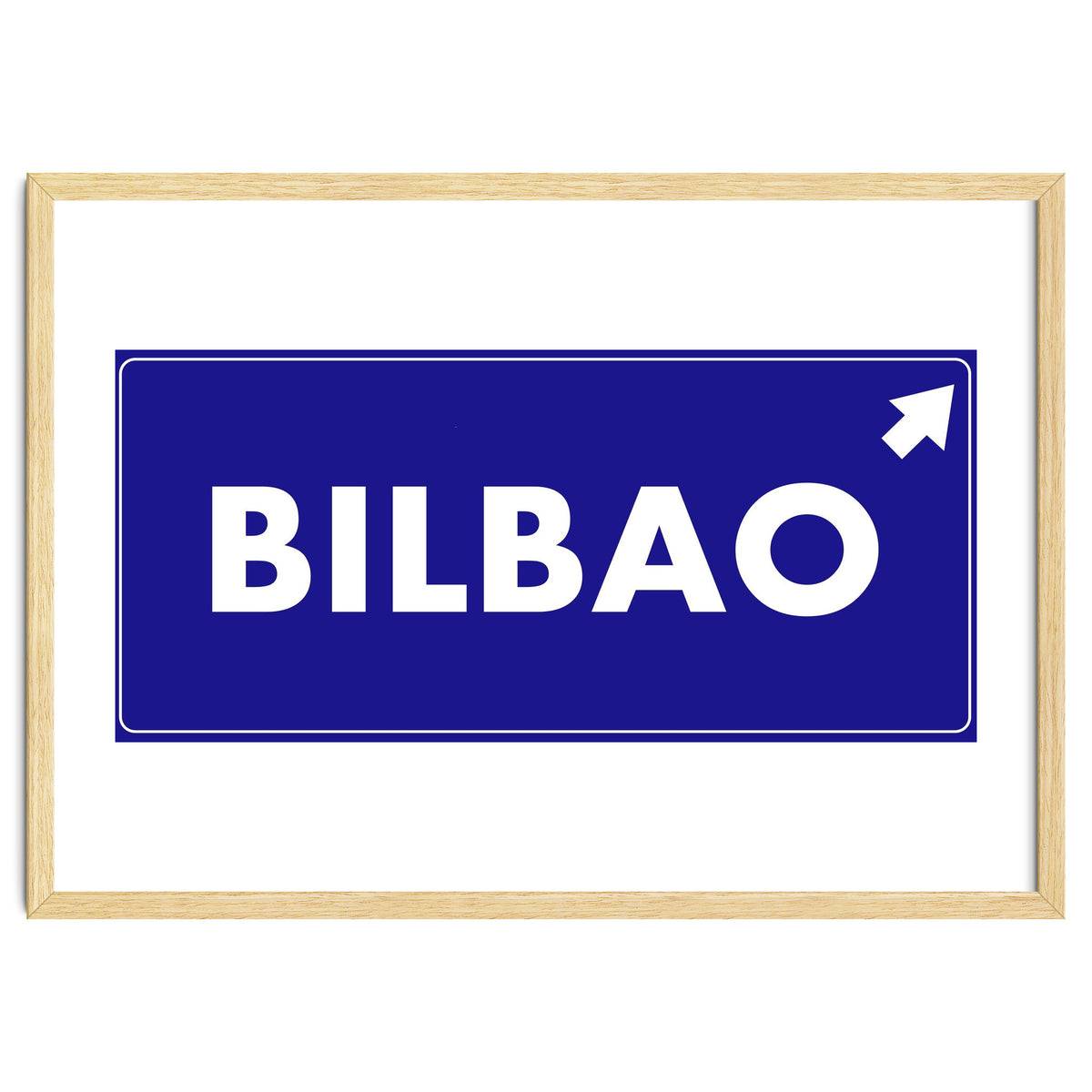 Let`s go to Bilbao, Spain! Blue road sign