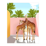 Giraffe Villa | Contemporary Modern Architecture Digital Graphic Art | Wildlife Animals Palm Exotic (Print Only) thumbnail