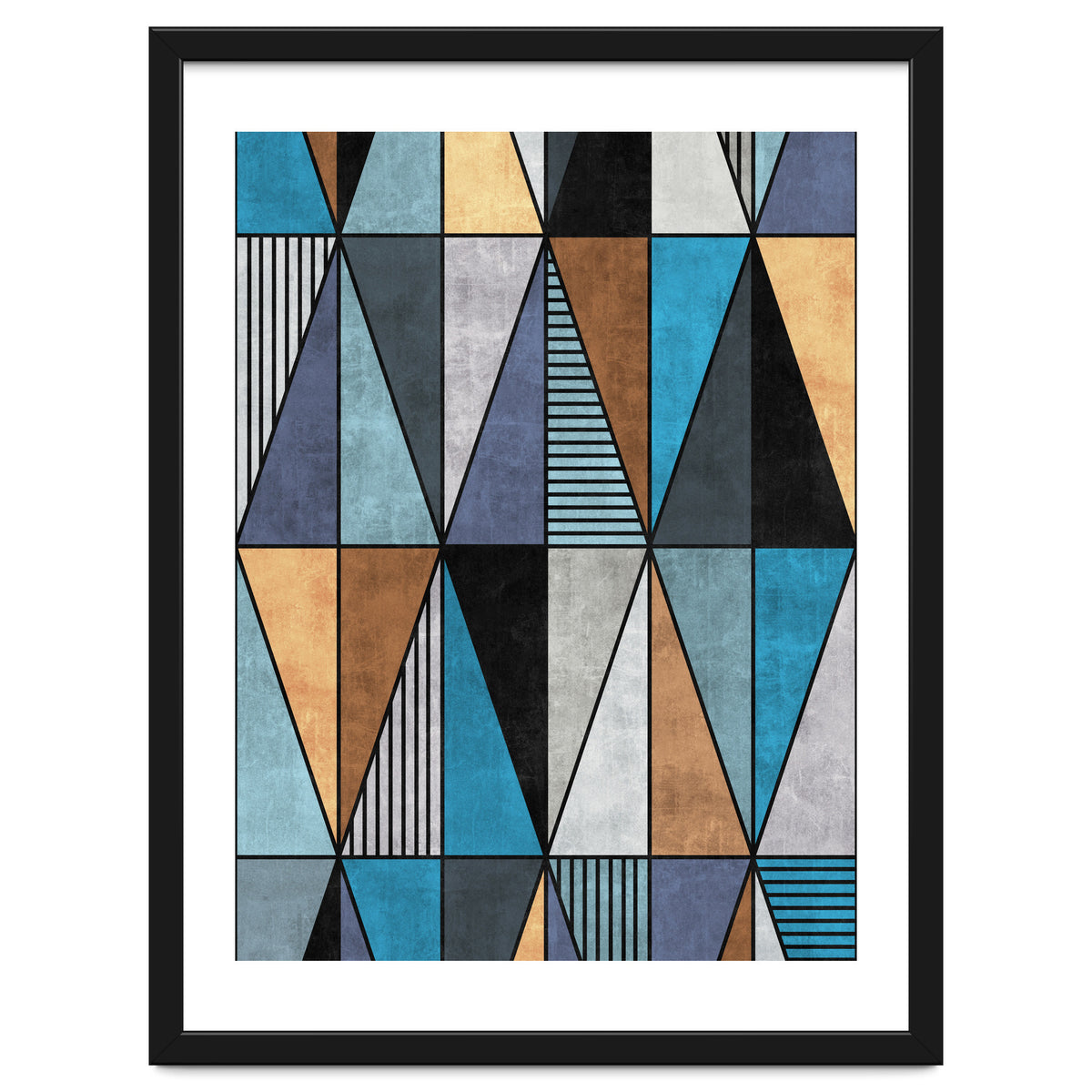 Colorful Concrete Triangles - Blue, Grey, Brown