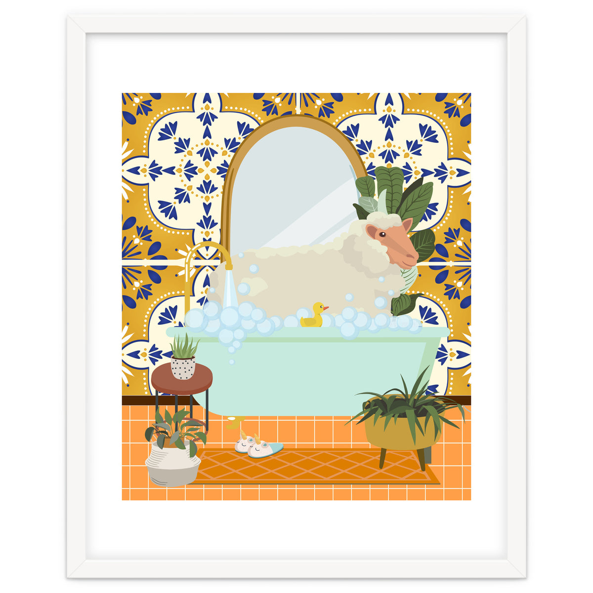 Sheep Bathing in Moroccan Style Bathroom