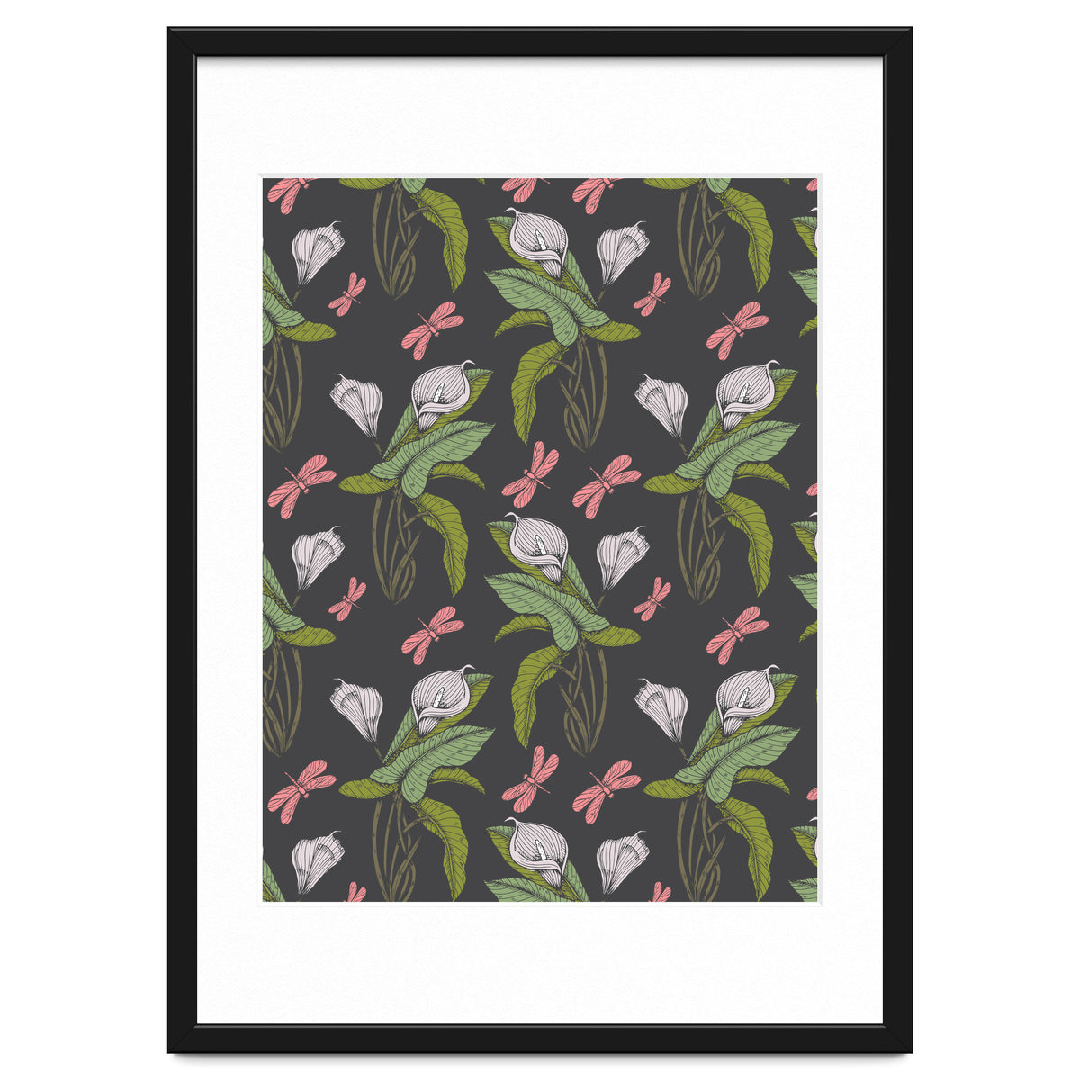 Hand drawn floral dark - 03